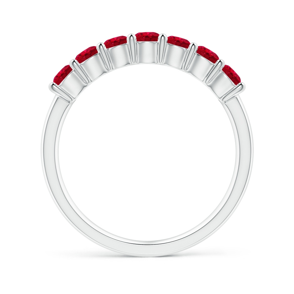 3mm AAA Half Eternity Seven Stone Ruby Wedding Band in P950 Platinum side-1