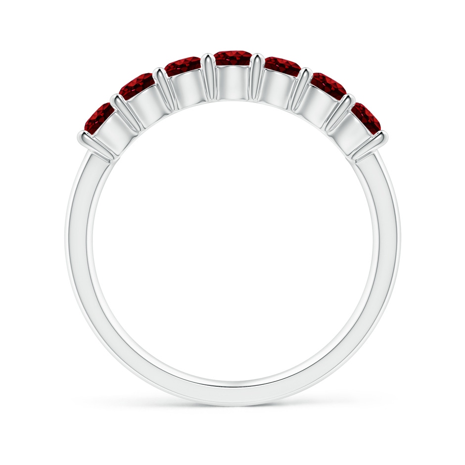 3mm AAAA Half Eternity Seven Stone Ruby Wedding Band in S999 Silver side-1