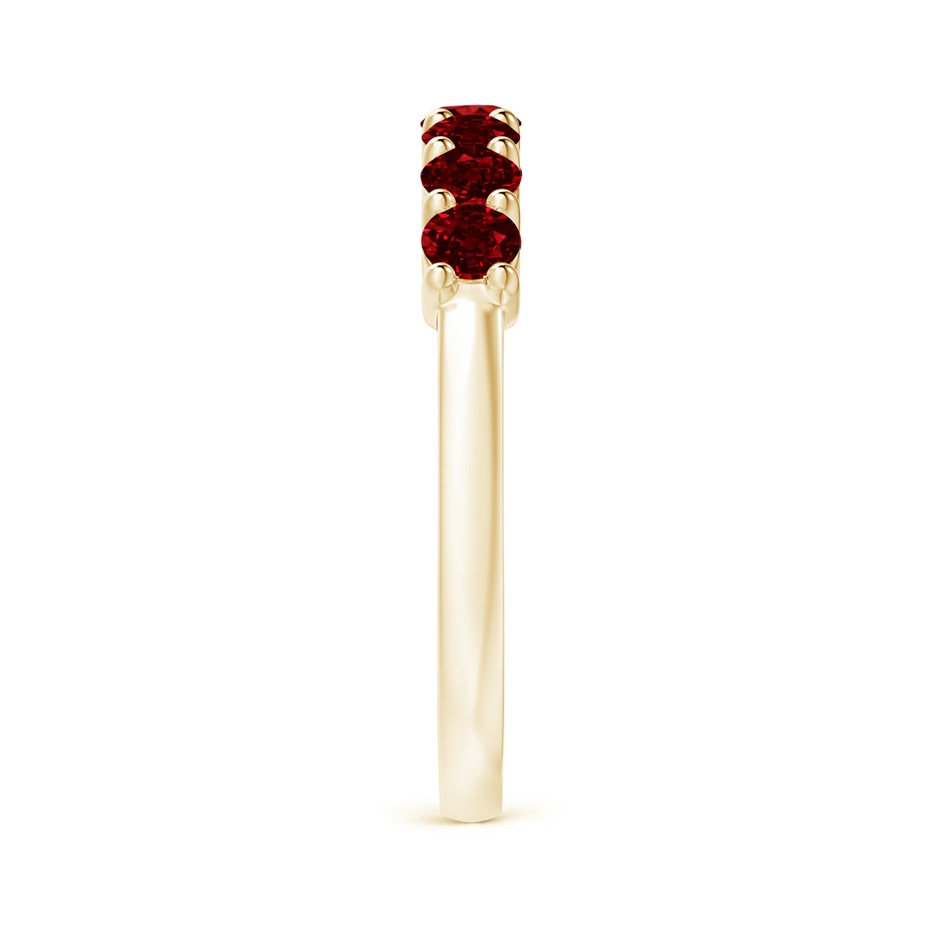 3mm AAAA Half Eternity Seven Stone Ruby Wedding Band in Yellow Gold side-2