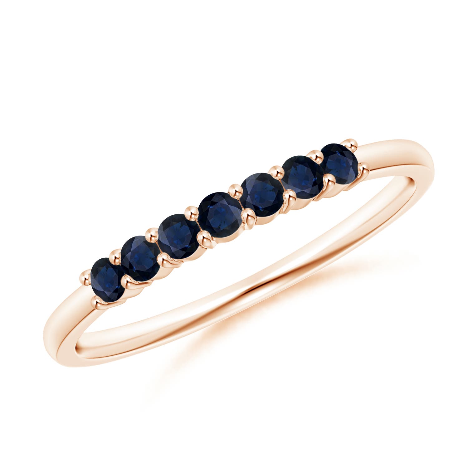 A - Blue Sapphire / 0.35 CT / 14 KT Rose Gold