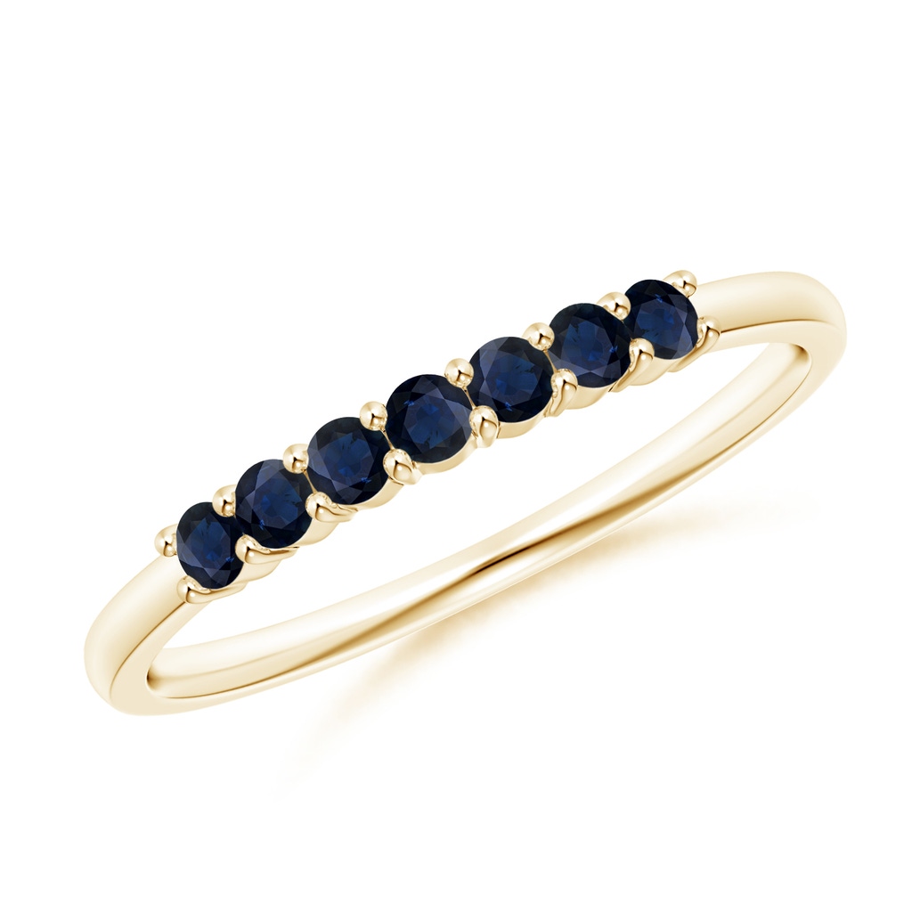 2mm A Half Eternity Seven Stone Sapphire Wedding Band in Yellow Gold 
