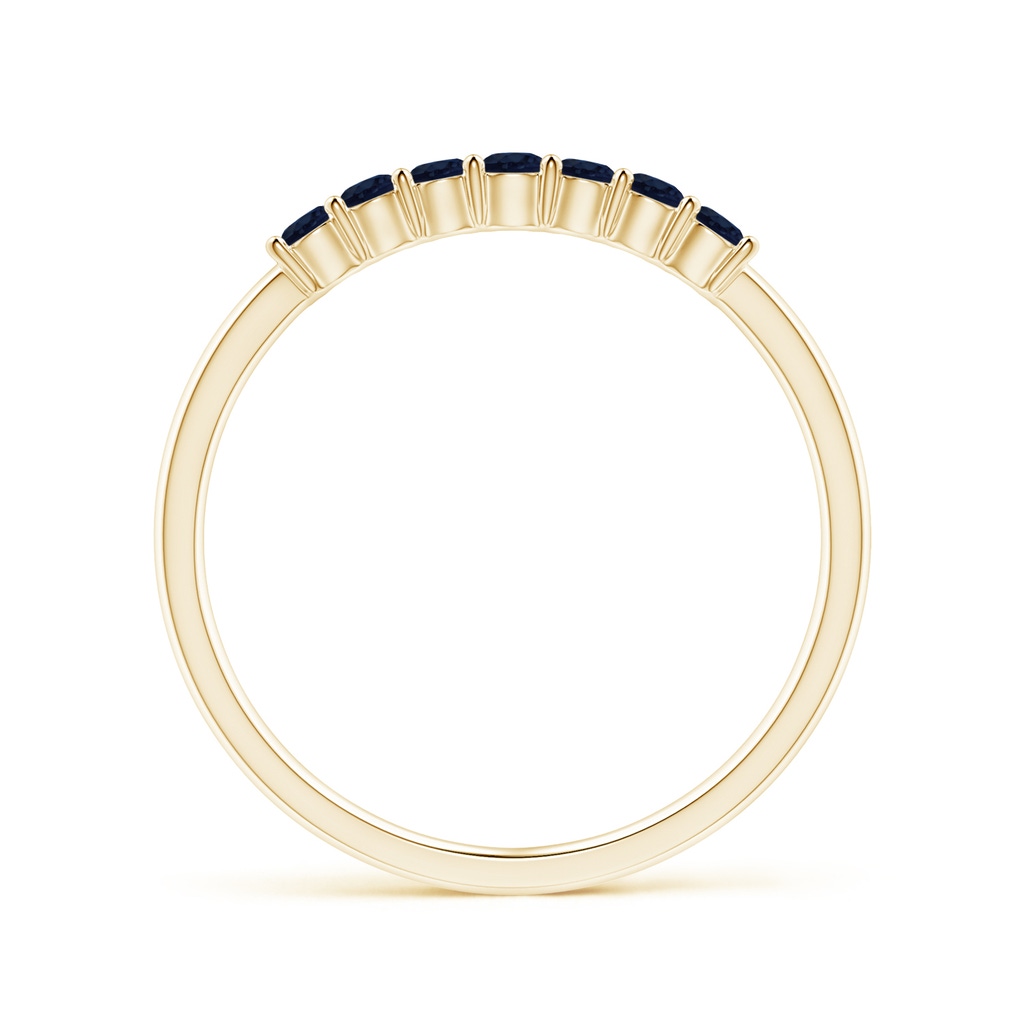 2mm A Half Eternity Seven Stone Sapphire Wedding Band in Yellow Gold Side-1
