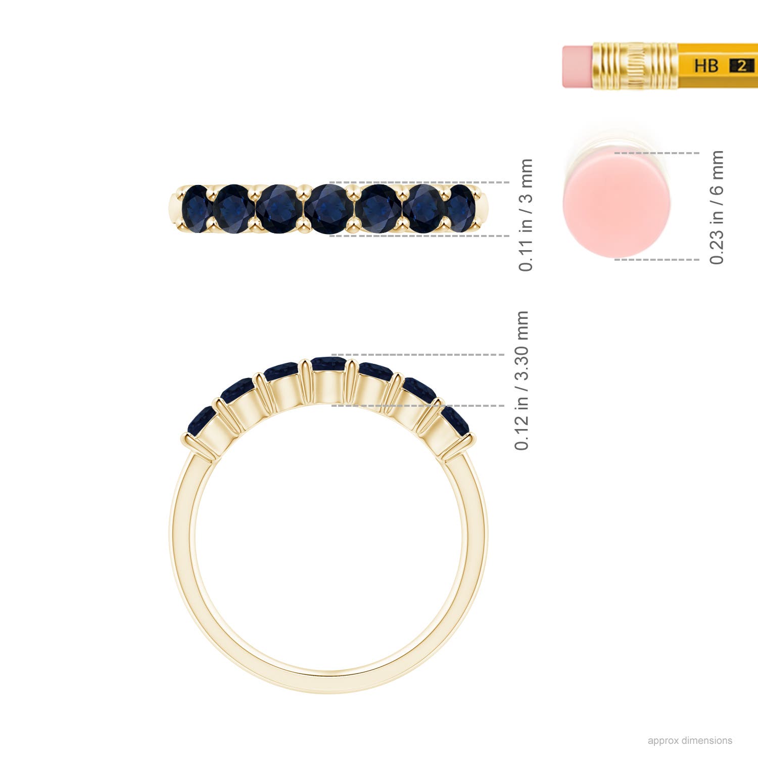 A - Blue Sapphire / 0.98 CT / 14 KT Yellow Gold