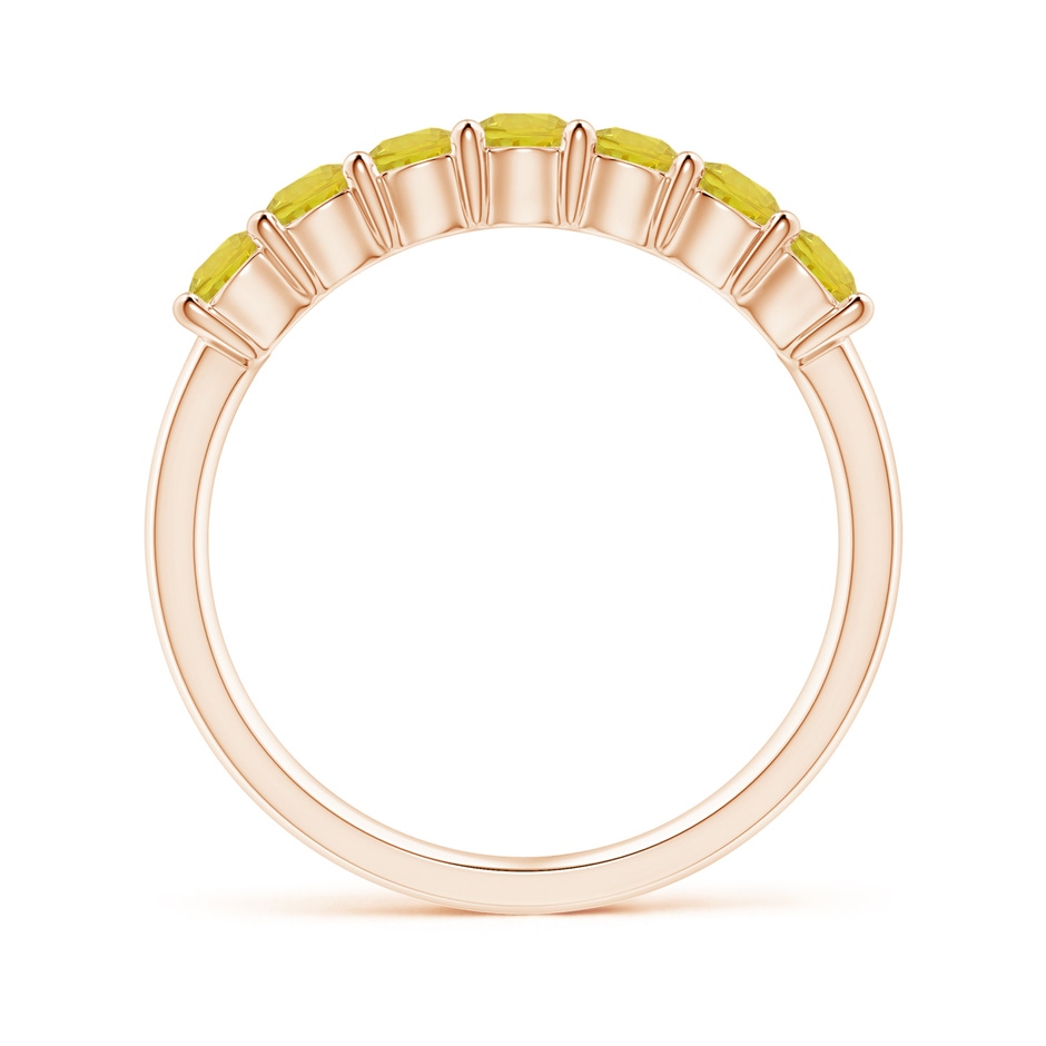 3mm AA Half Eternity Seven Stone Yellow Sapphire Wedding Band in Rose Gold side-1
