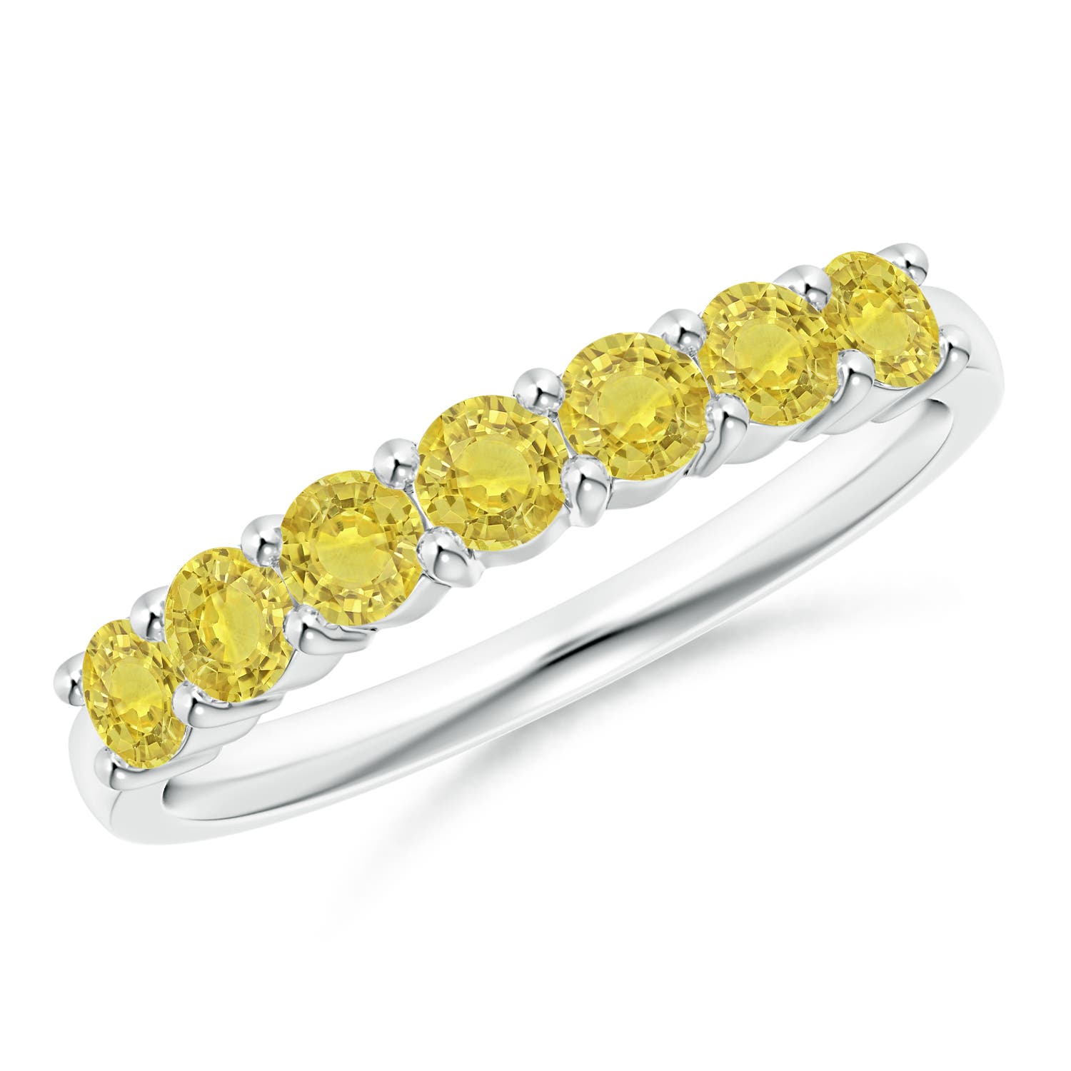 AA - Yellow Sapphire / 0.84 CT / 14 KT White Gold