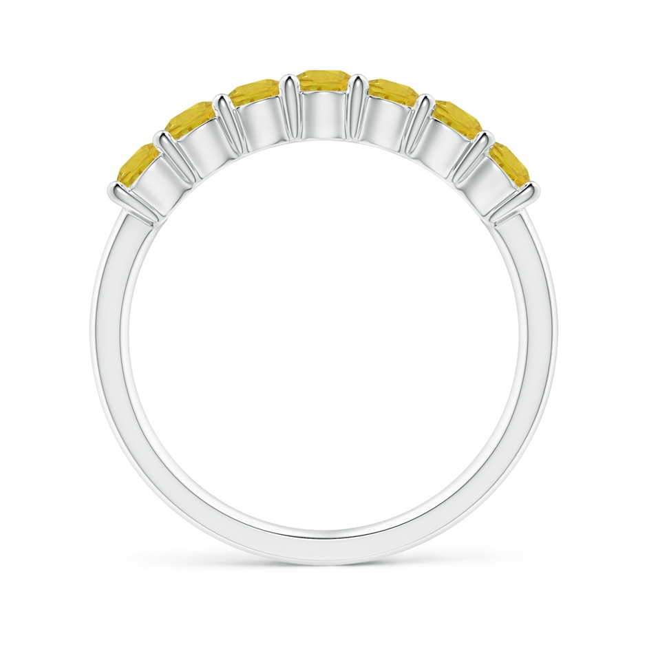 3mm AAA Half Eternity Seven Stone Yellow Sapphire Wedding Band in White Gold side-1