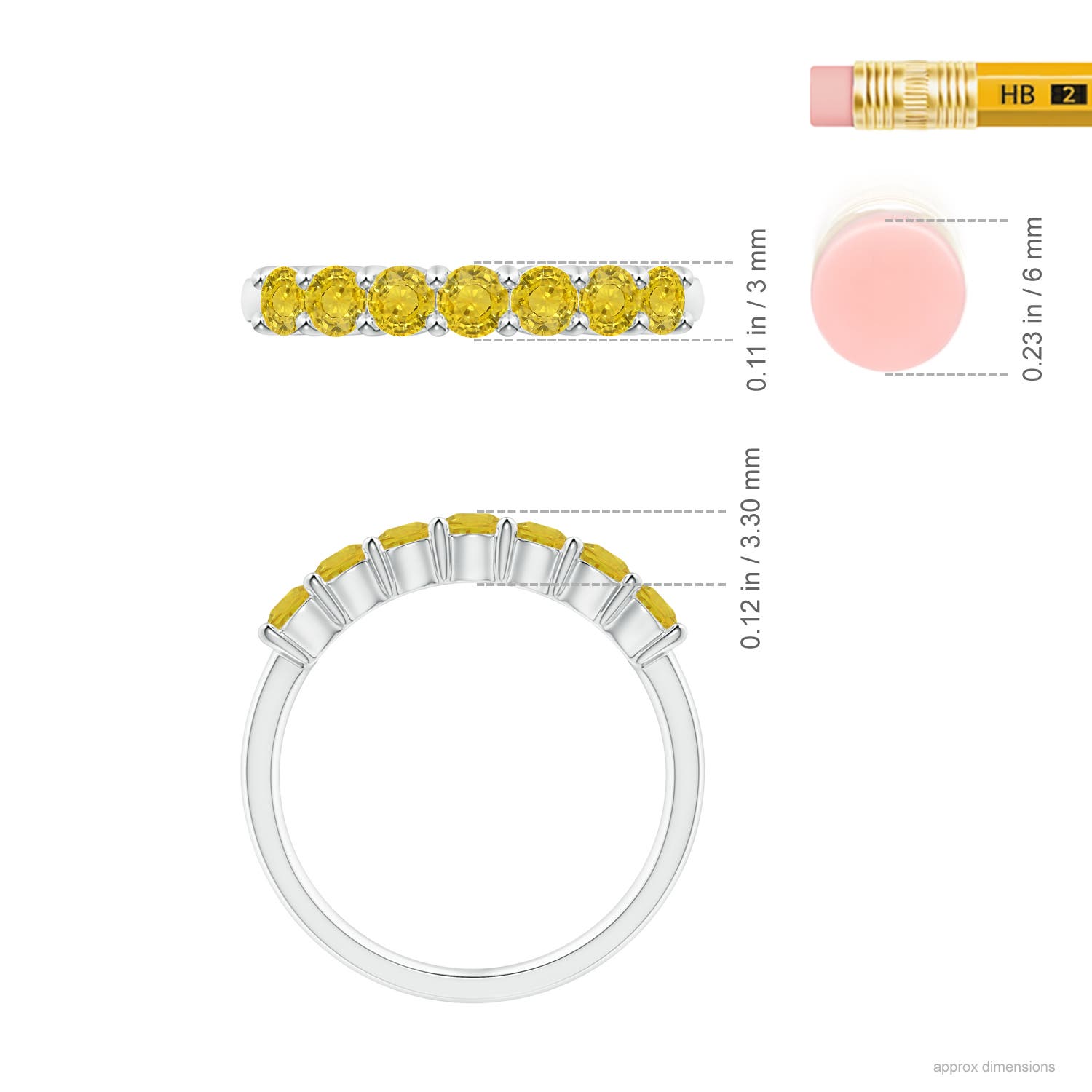 AAA - Yellow Sapphire / 0.84 CT / 14 KT White Gold