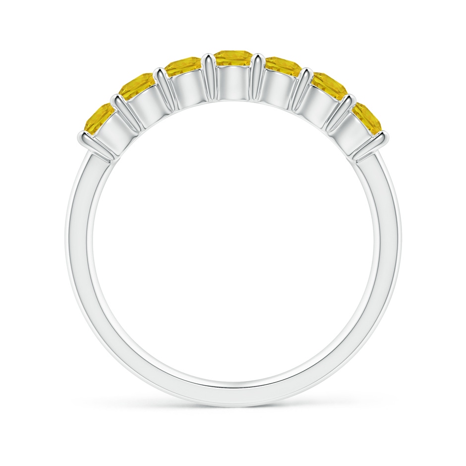3mm AAAA Half Eternity Seven Stone Yellow Sapphire Wedding Band in P950 Platinum side-1