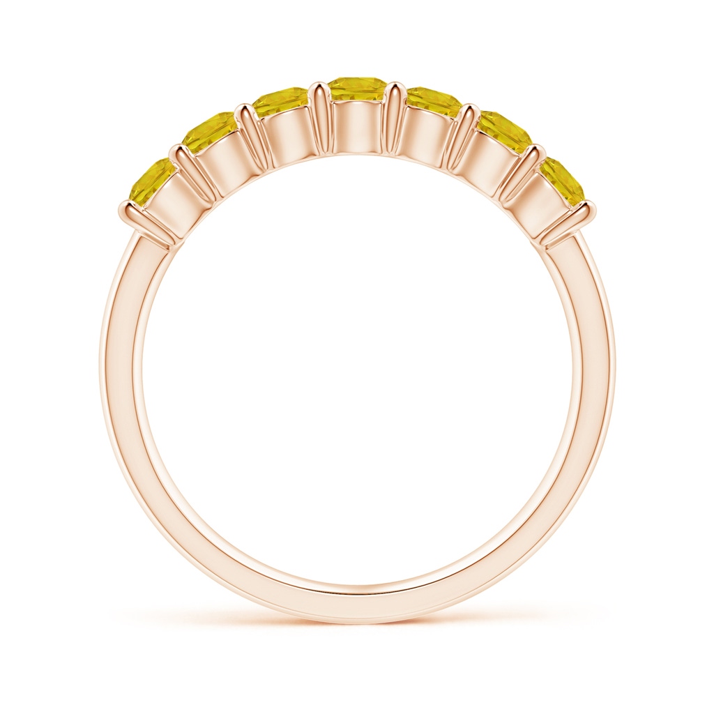 3mm AAAA Half Eternity Seven Stone Yellow Sapphire Wedding Band in Rose Gold - side_1