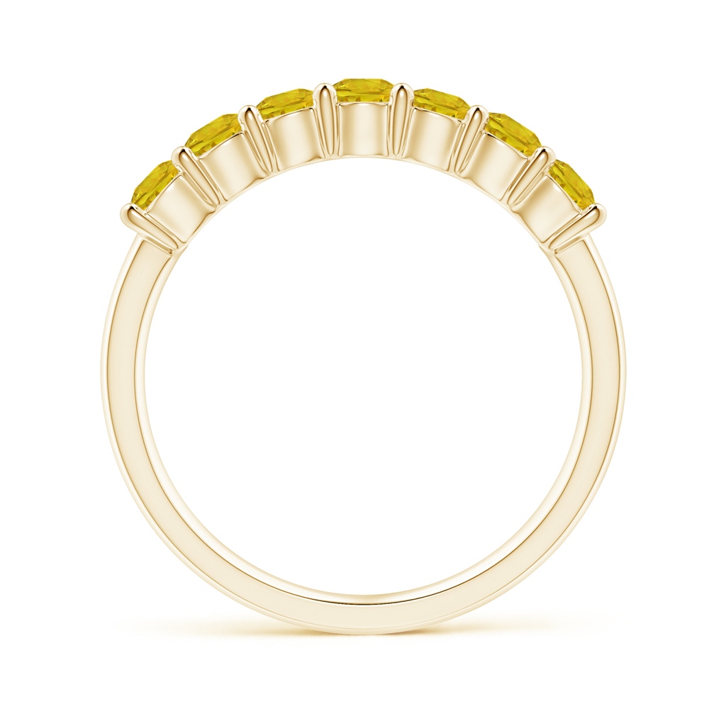 3mm AAAA Half Eternity Seven Stone Yellow Sapphire Wedding Band in Yellow Gold - side_1