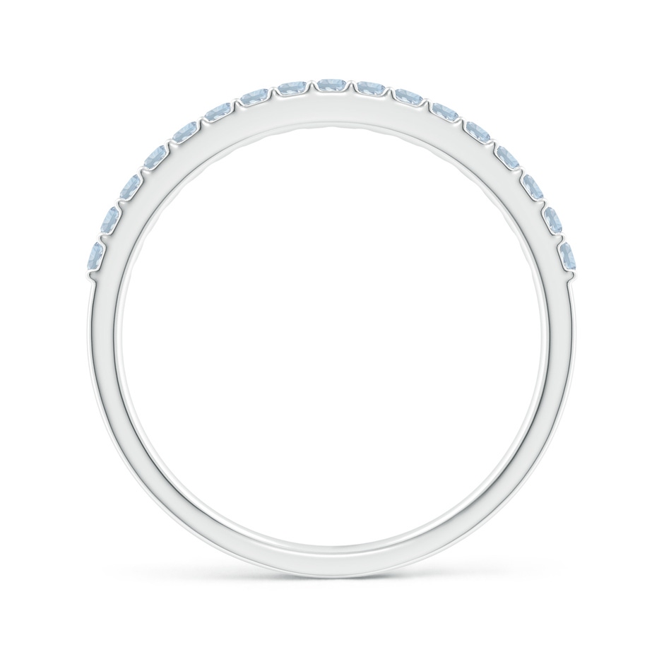 1.5mm A Prong Set Half Eternity Round Aquamarine Wedding Band in 10K White Gold side 1