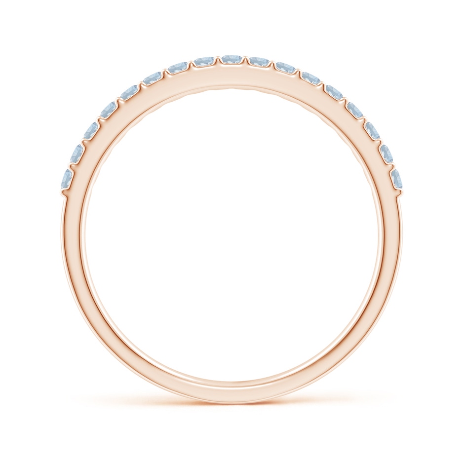 1.5mm A Prong Set Half Eternity Round Aquamarine Wedding Band in Rose Gold side-1