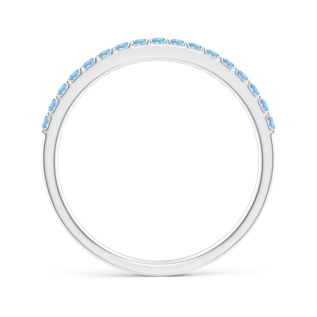 1.5mm AAA Prong Set Half Eternity Round Aquamarine Wedding Band in White Gold - side_1