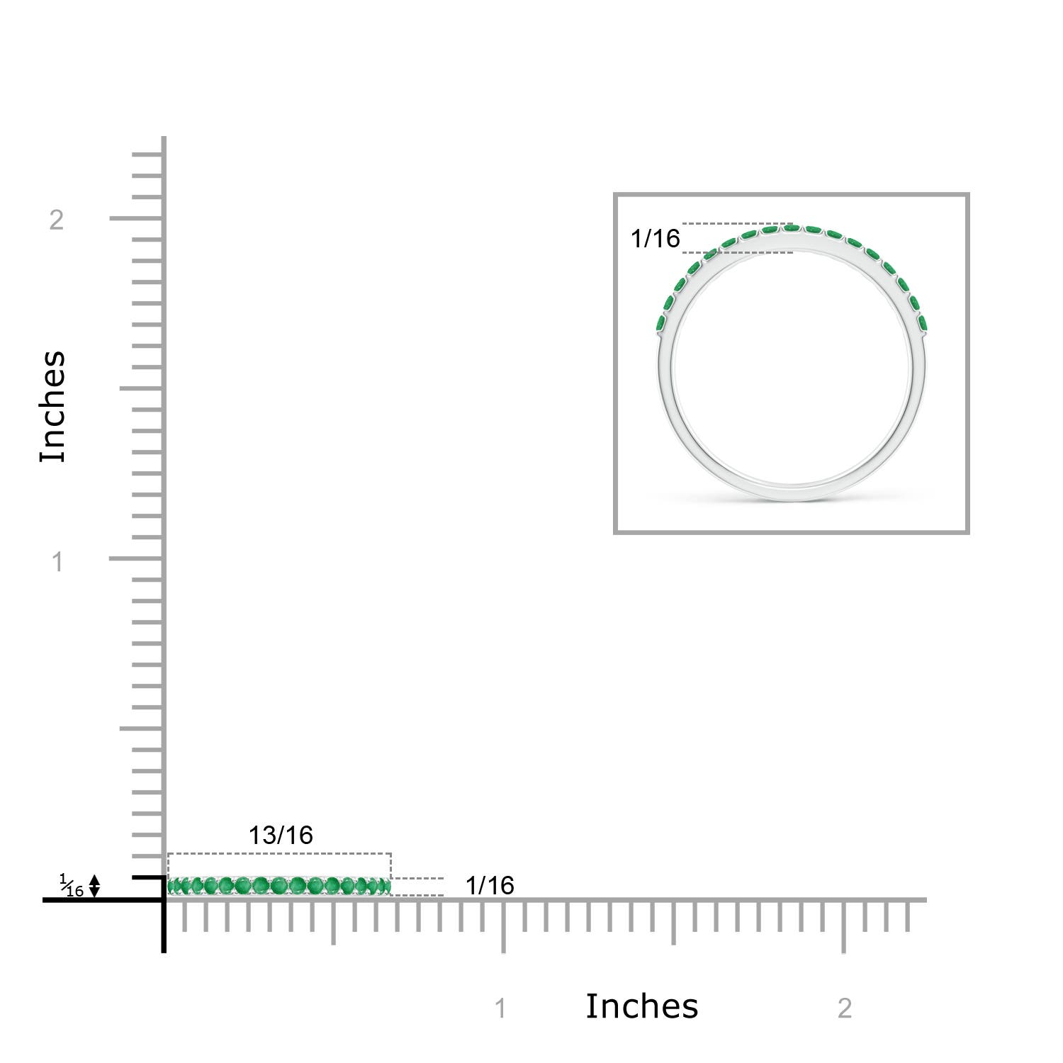 A - Emerald / 0.31 CT / 14 KT White Gold