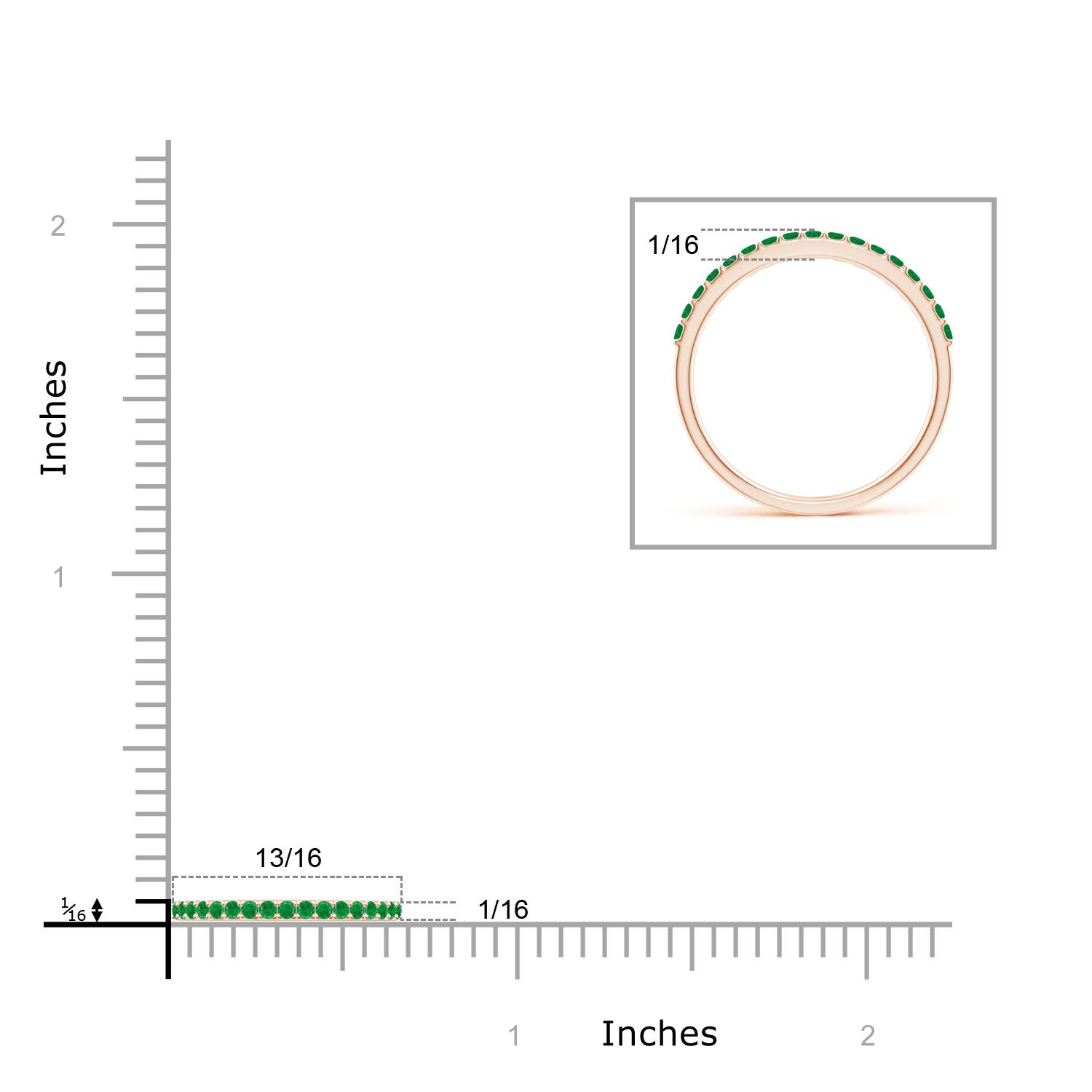 AA - Emerald / 0.31 CT / 14 KT Rose Gold