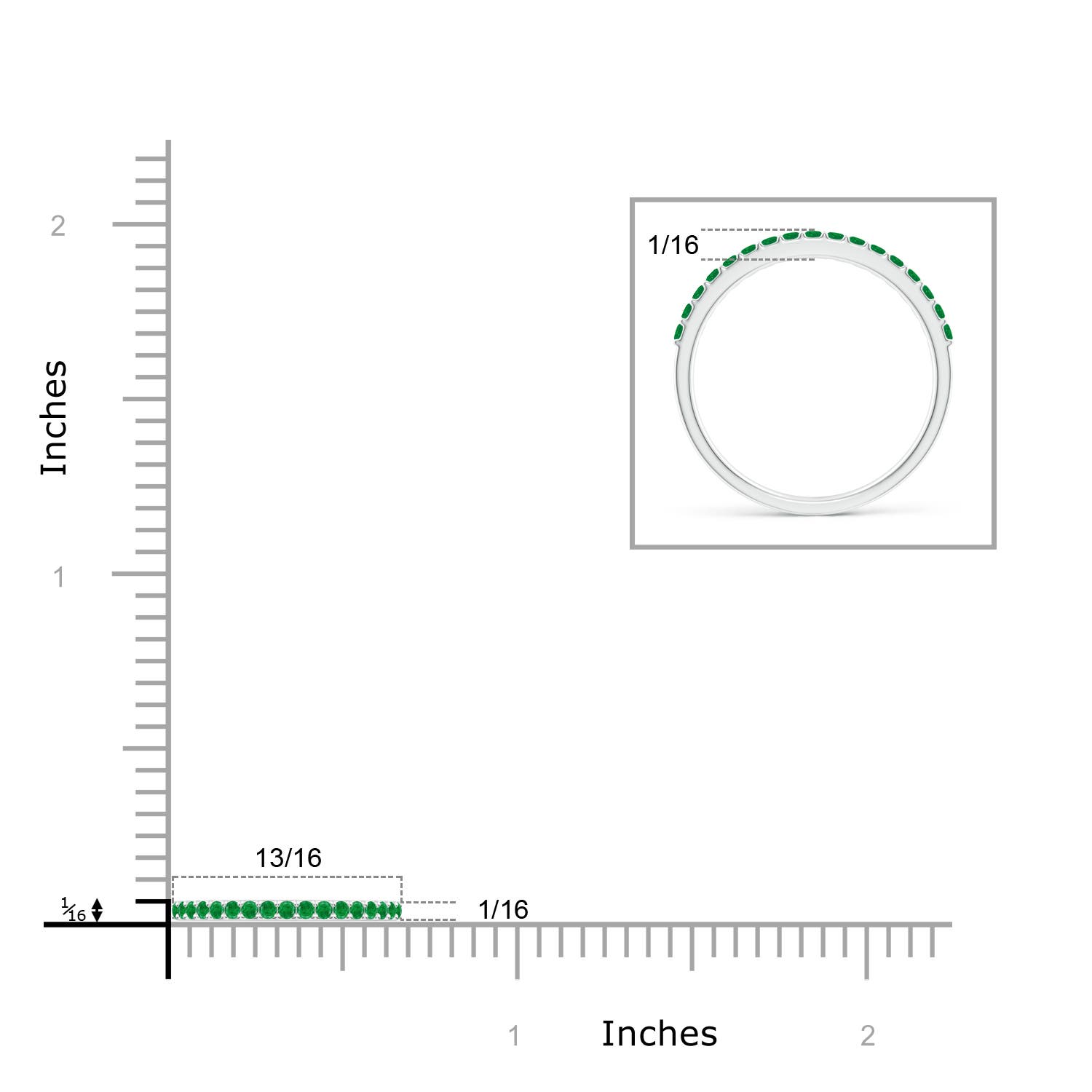 AA - Emerald / 0.31 CT / 14 KT White Gold