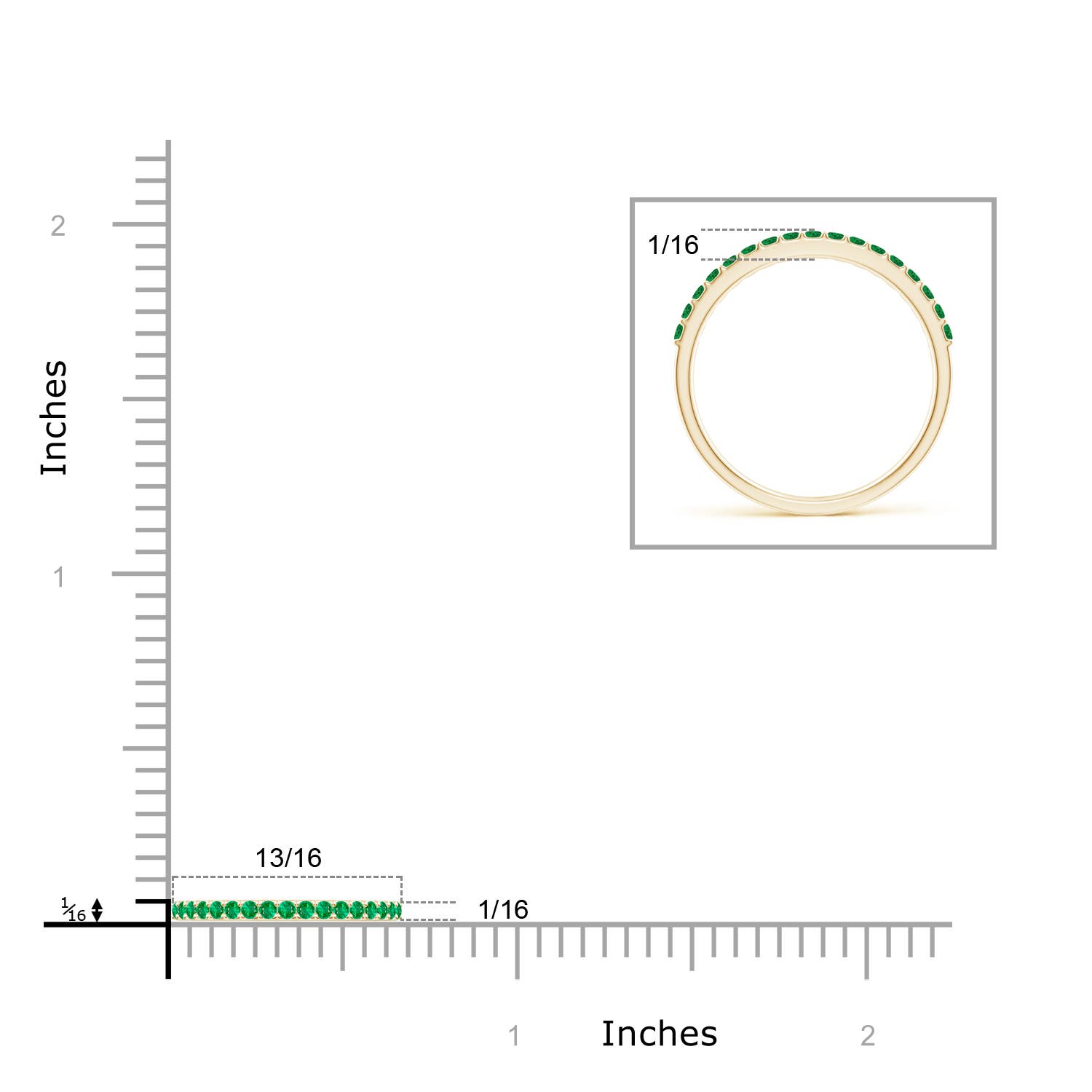 AAA - Emerald / 0.31 CT / 14 KT Yellow Gold