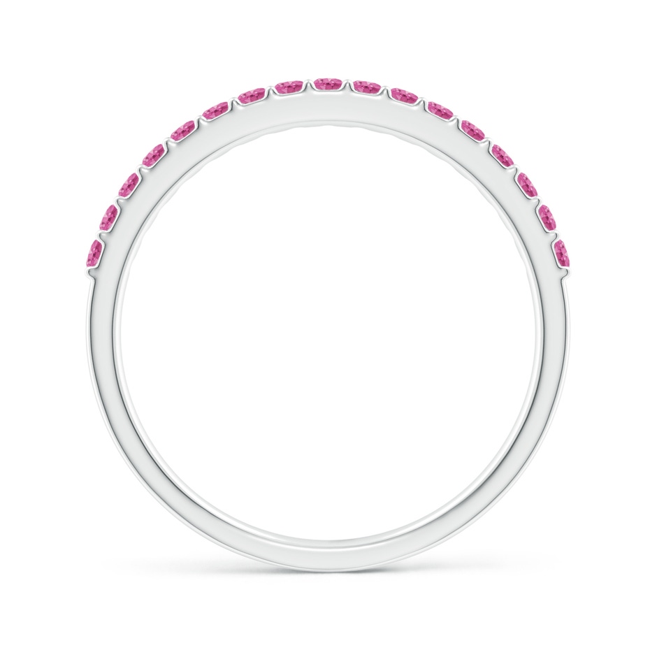 1.5mm AAA Prong Set Half Eternity Round Pink Sapphire Wedding Band in White Gold side-1