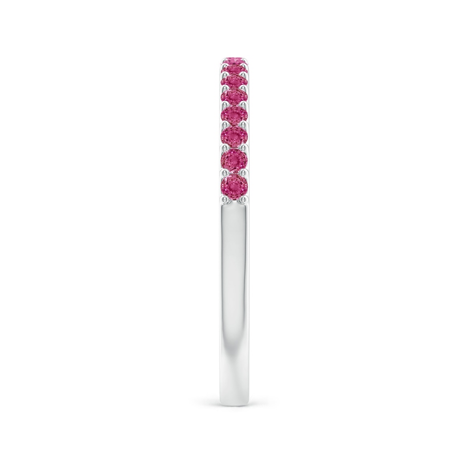 1.5mm AAAA Prong Set Half Eternity Round Pink Sapphire Wedding Band in P950 Platinum side-2