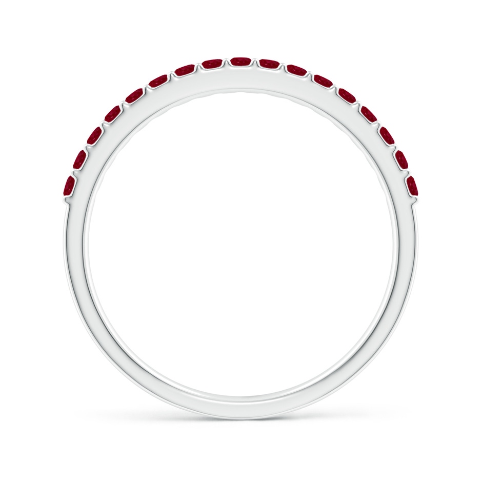 1.5mm AA Prong Set Half Eternity Round Ruby Wedding Band in P950 Platinum side-1