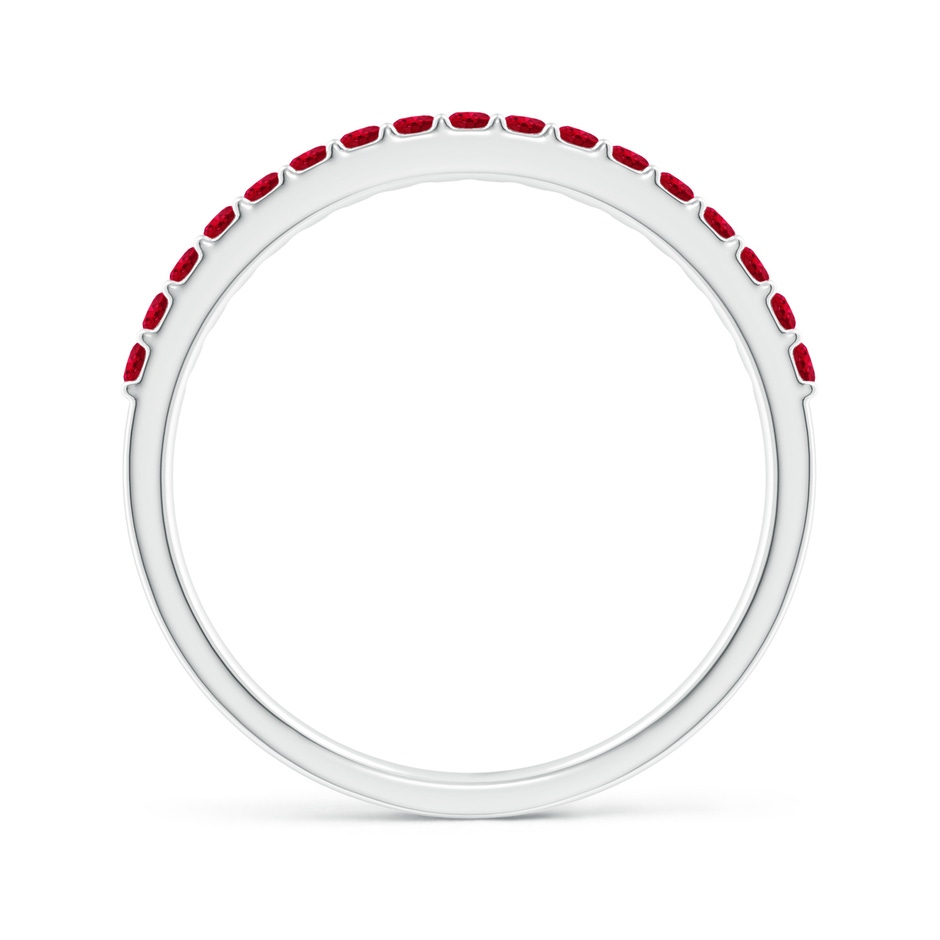 1.5mm AAA Prong Set Half Eternity Round Ruby Wedding Band in White Gold side-1