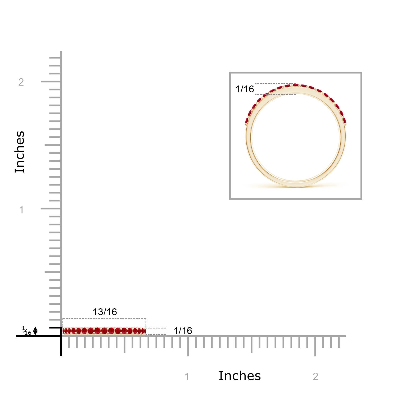 AAA - Ruby / 0.51 CT / 14 KT Yellow Gold