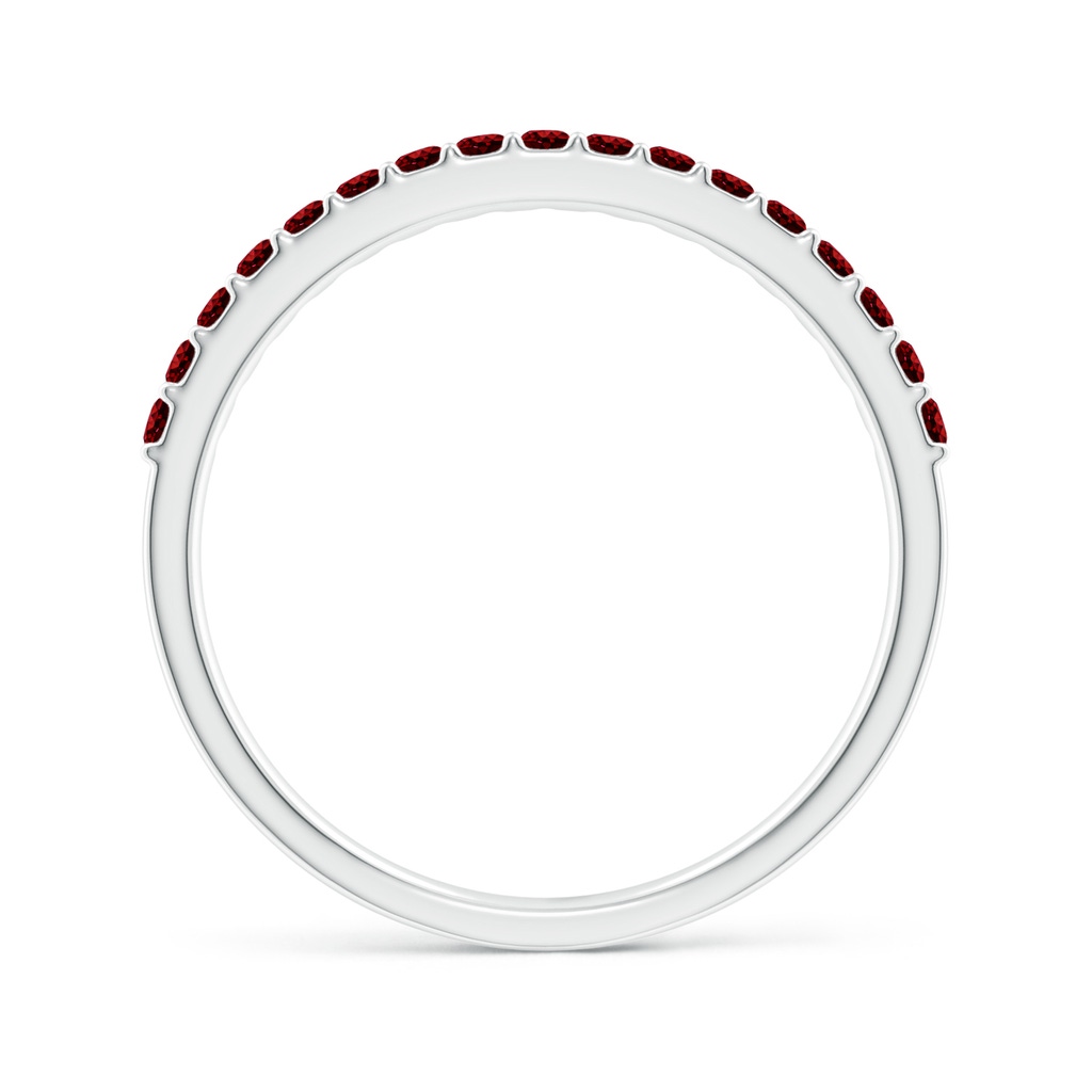 1.5mm AAAA Prong Set Half Eternity Round Ruby Wedding Band in P950 Platinum - side_1