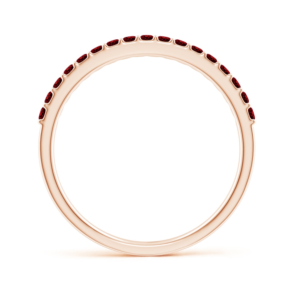 1.5mm AAAA Prong Set Half Eternity Round Ruby Wedding Band in Rose Gold - side_1