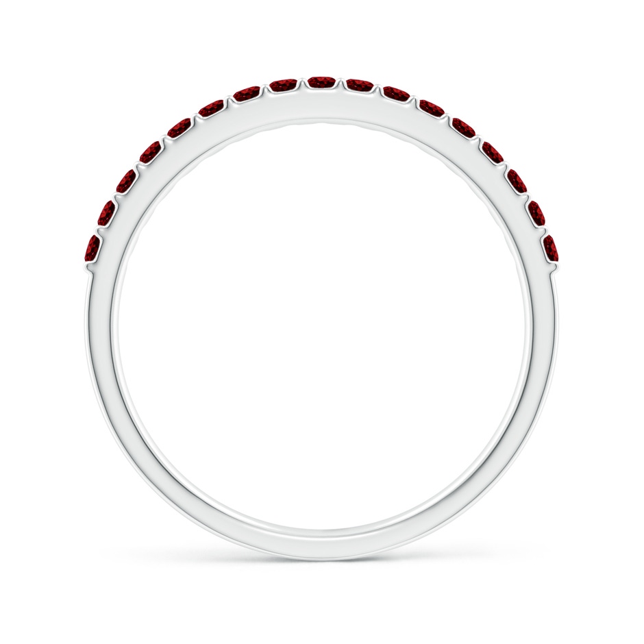 1.5mm AAAA Prong Set Half Eternity Round Ruby Wedding Band in White Gold side-1