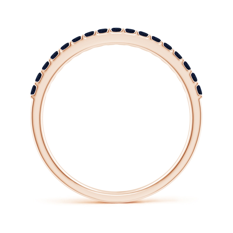 1.5mm A Prong Set Half Eternity Round Blue Sapphire Wedding Band in Rose Gold side-1