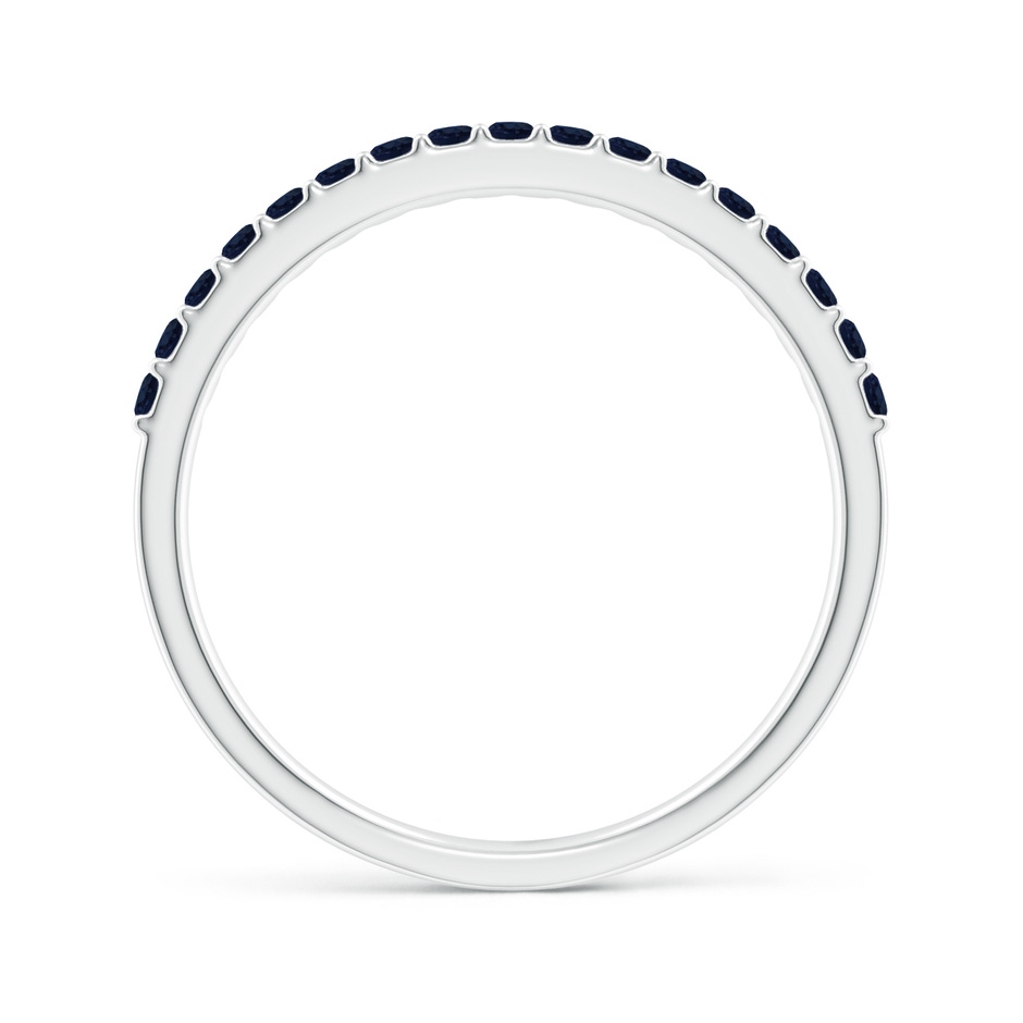1.5mm A Prong Set Half Eternity Round Blue Sapphire Wedding Band in White Gold side-1