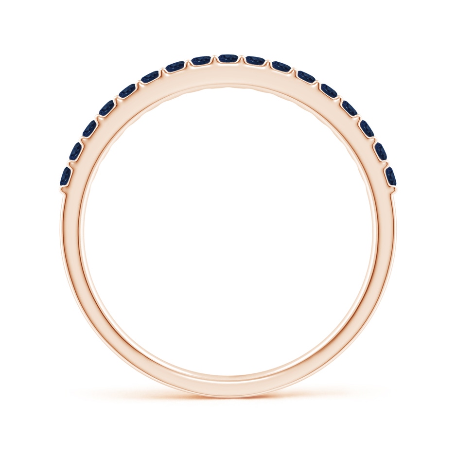 1.5mm AA Prong Set Half Eternity Round Blue Sapphire Wedding Band in Rose Gold side-1