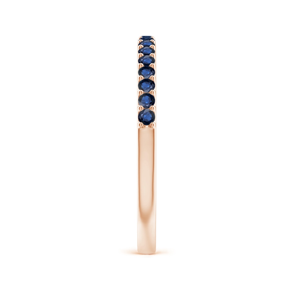 1.5mm AA Prong Set Half Eternity Round Blue Sapphire Wedding Band in Rose Gold side-2
