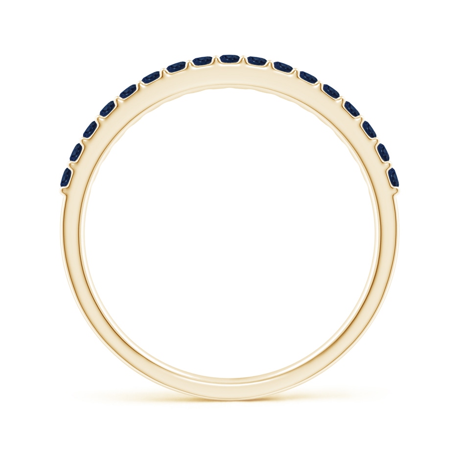 1.5mm AA Prong Set Half Eternity Round Blue Sapphire Wedding Band in Yellow Gold side-1