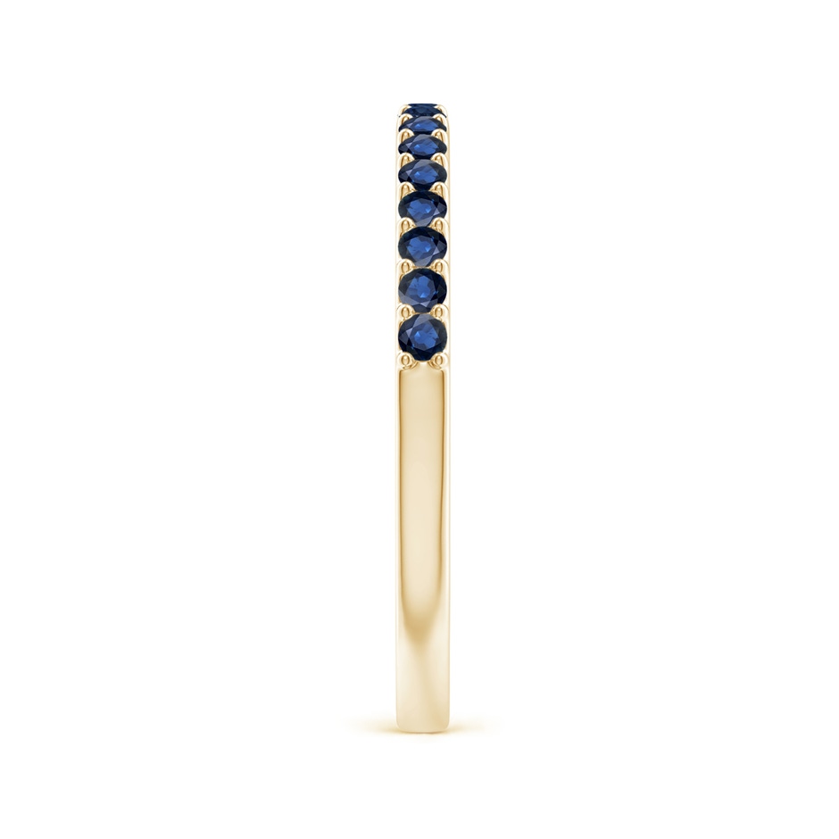 1.5mm AA Prong Set Half Eternity Round Blue Sapphire Wedding Band in Yellow Gold side-2