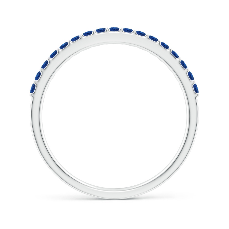 1.5mm AAA Prong Set Half Eternity Round Blue Sapphire Wedding Band in White Gold side-1