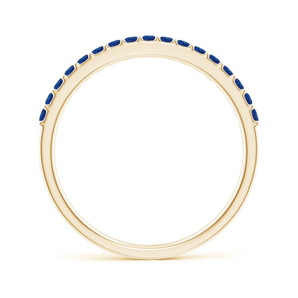 1.5mm AAA Prong Set Half Eternity Round Blue Sapphire Wedding Band in Yellow Gold - side_1
