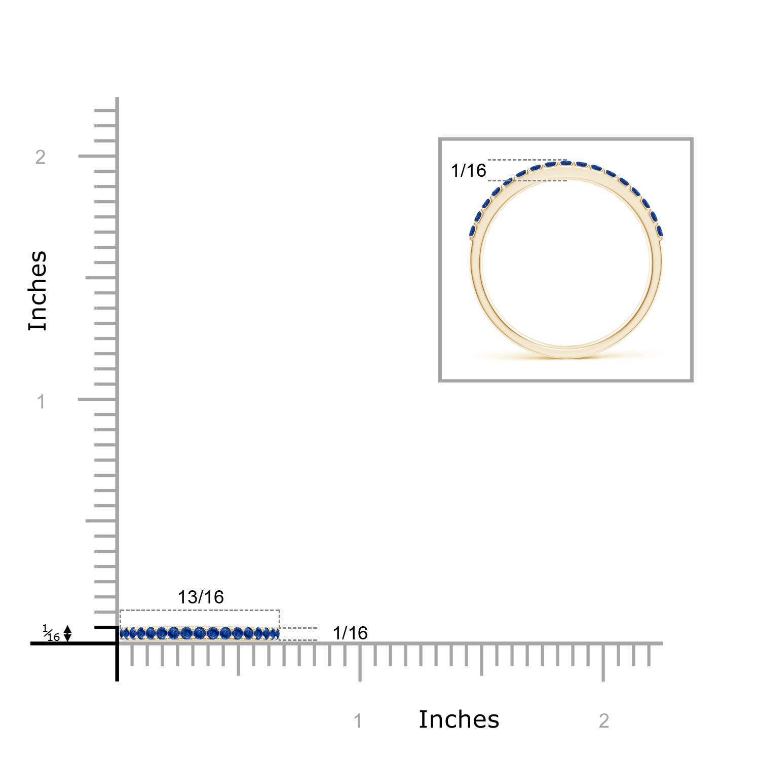 AAA - Blue Sapphire / 0.34 CT / 14 KT Yellow Gold