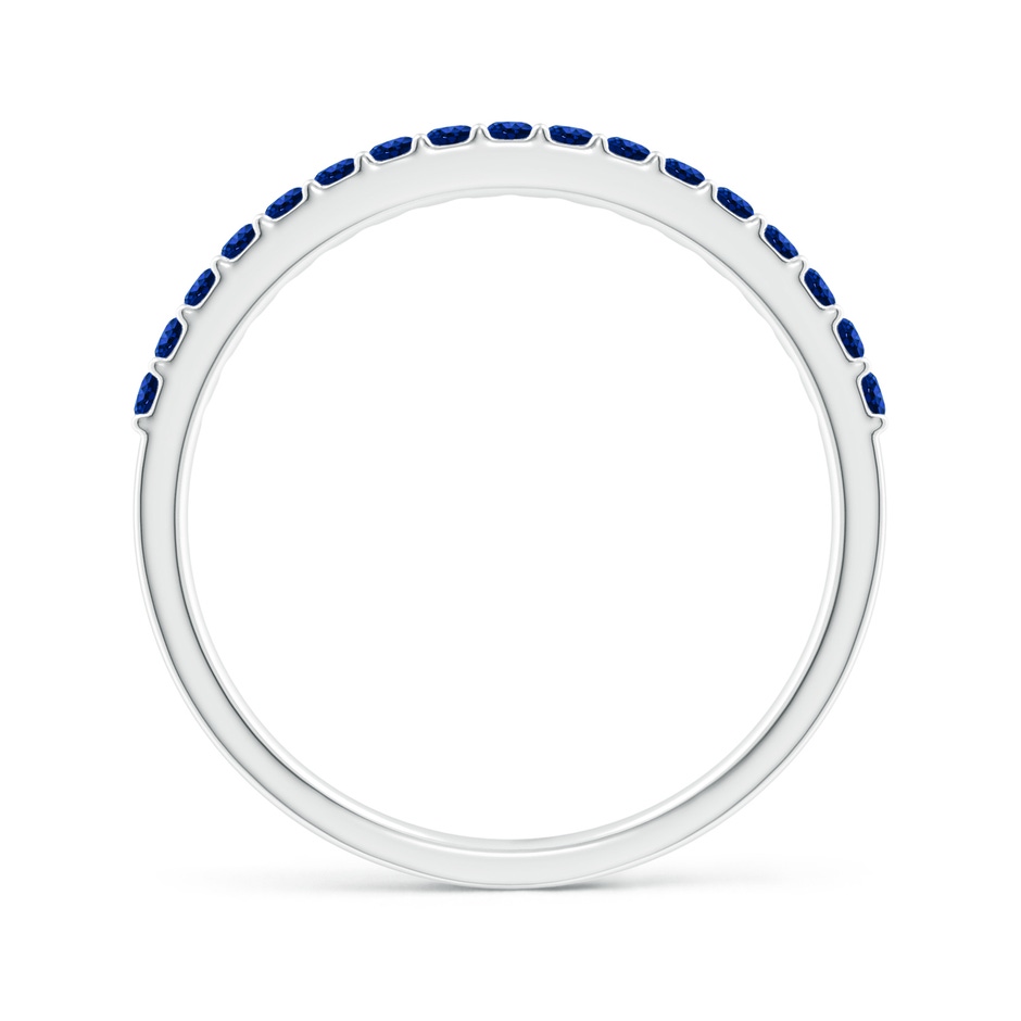 1.5mm AAAA Prong Set Half Eternity Round Blue Sapphire Wedding Band in P950 Platinum side-1