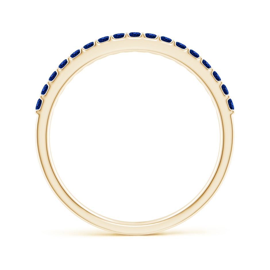 1.5mm AAAA Prong Set Half Eternity Round Blue Sapphire Wedding Band in Yellow Gold side-1