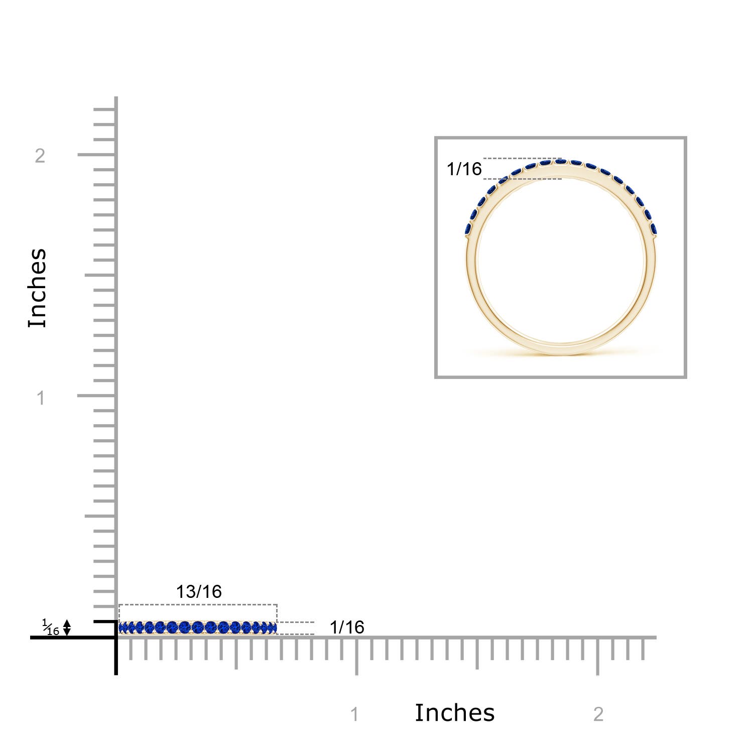 AAAA - Blue Sapphire / 0.34 CT / 14 KT Yellow Gold