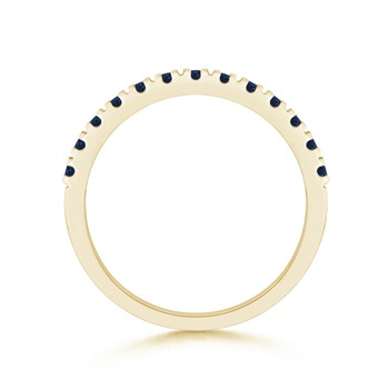 2mm AA Unique Prong Sapphire Half Eternity Wedding Band in Yellow Gold side-1