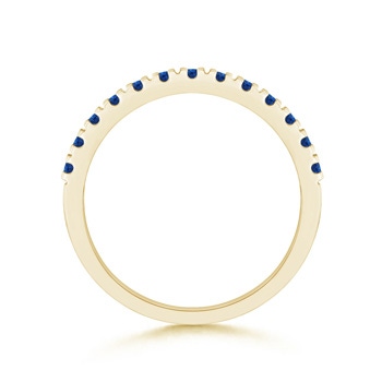 2mm AAA Unique Prong Sapphire Half Eternity Wedding Band in Yellow Gold side-1