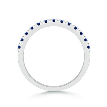 2mm AAAA Unique Prong Sapphire Half Eternity Wedding Band in P950 Platinum side-1