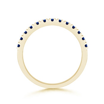 2mm AAAA Unique Prong Sapphire Half Eternity Wedding Band in Yellow Gold side-1