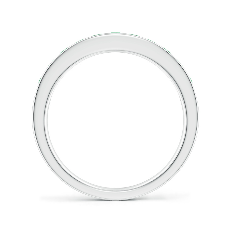 2.1mm A Channel Set Half Eternity Emerald Wedding Band in P950 Platinum side 1