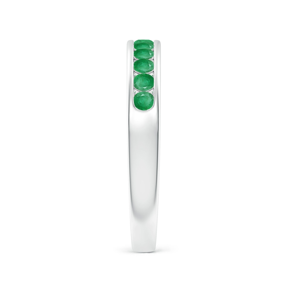 2.1mm A Channel Set Half Eternity Emerald Wedding Band in P950 Platinum side 2