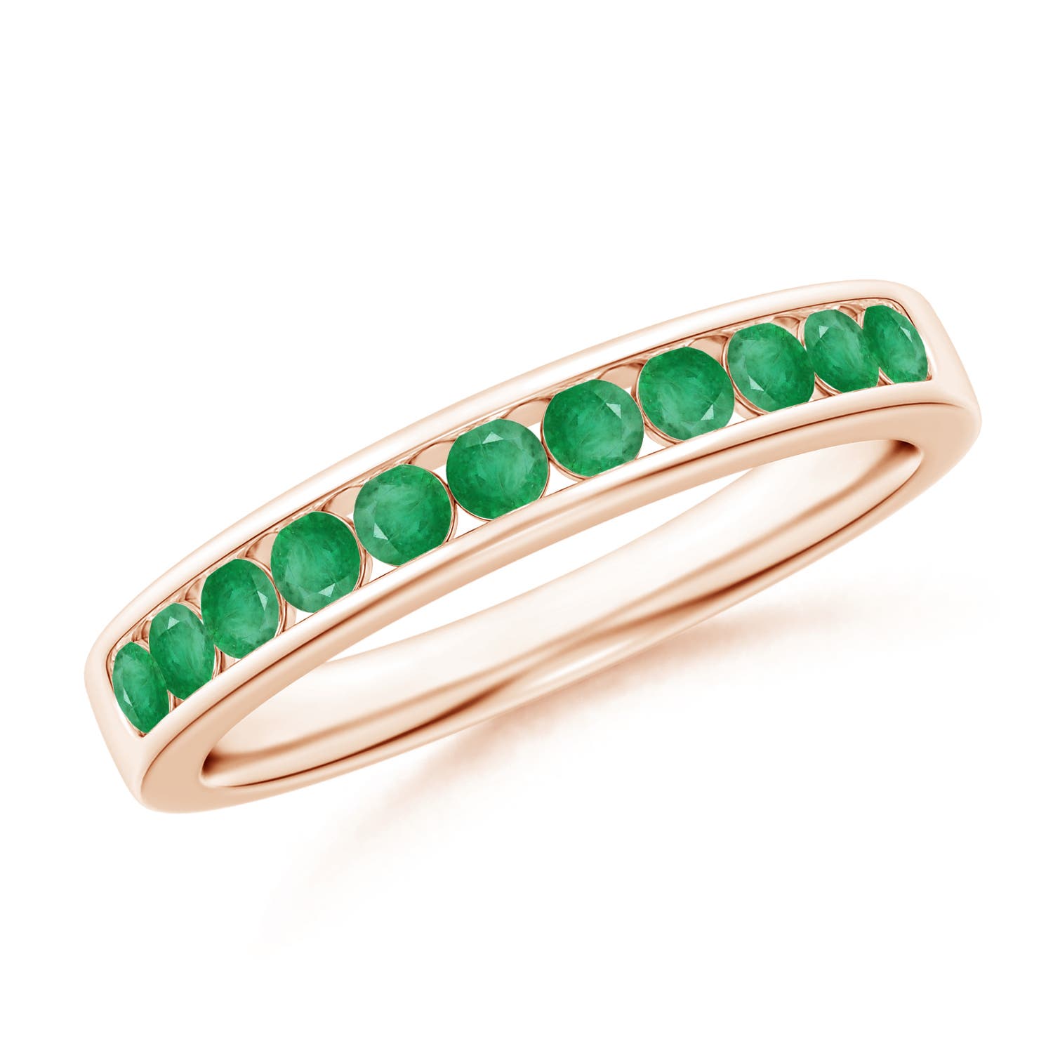 A - Emerald / 0.42 CT / 14 KT Rose Gold