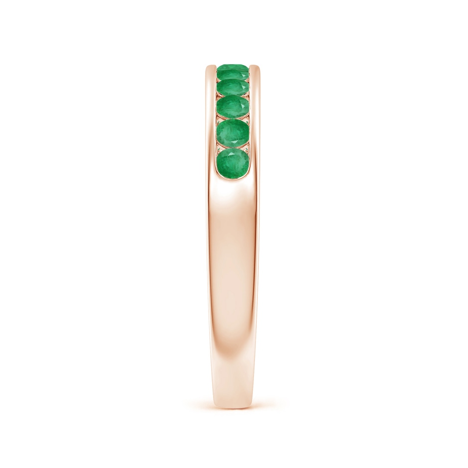 2.1mm A Channel Set Half Eternity Emerald Wedding Band in Rose Gold side 2