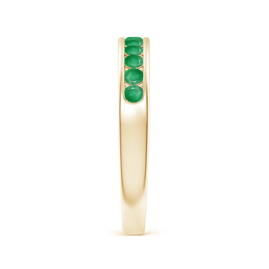 2.1mm A Channel Set Half Eternity Emerald Wedding Band in Yellow Gold side 2